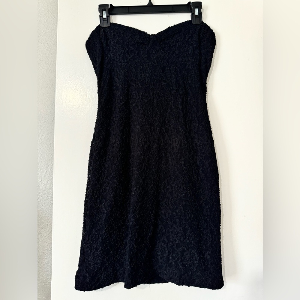 Bari-Jay Strapless Black Floral Dress (Approximate Size 6/8)